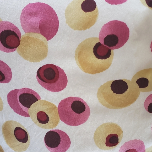 VINTAGE 100% Silk Polkadot Slip Dress Pink Yellow SIZE 4 - Picture 10 of 12